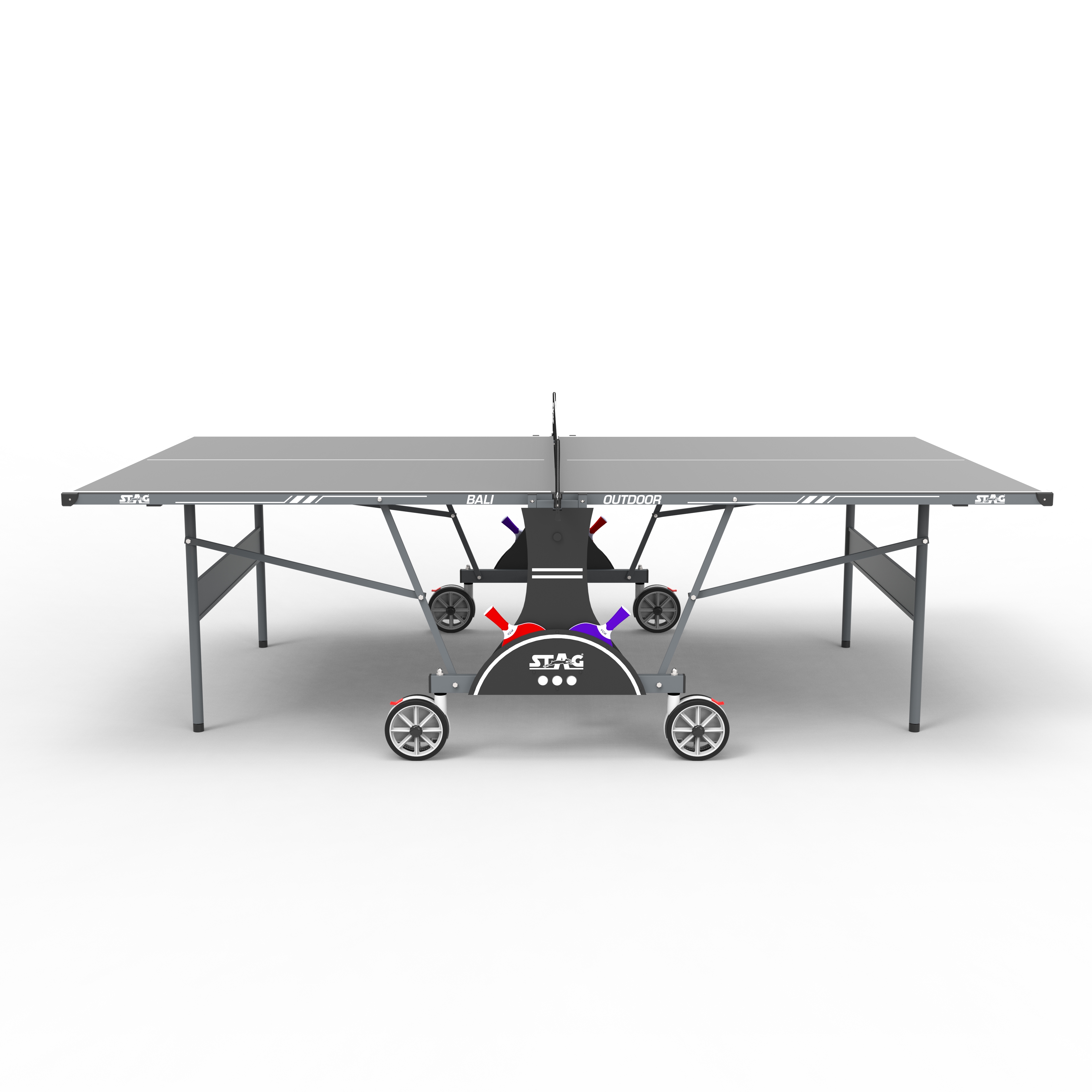 STAG GLOBAL Bali Outdoor Table Tennis Table 4mm top Thickness with 2 TT Rackets, 6 Balls, 1 Table Cover & Clamp Net - Image 2