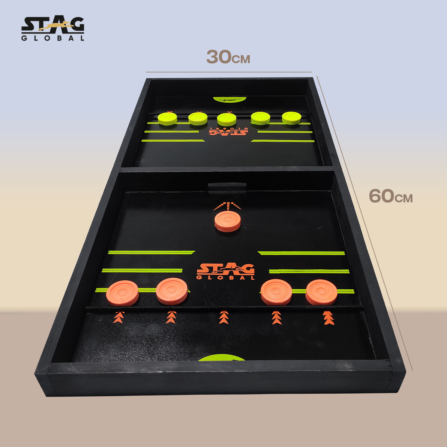 STAG GLOBAL Premium Wooden Large String Hockey Table Game | Fast Sling Puck Game | Family Fun Game | Game for All Ages - Image 2