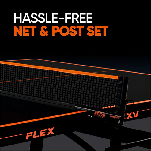 STAG GLOBAL Flex Table Tennis Table Black Top Thickness 22mm with 2 TT Rackets, 6 Balls, 1 Table Cover & Clamp Net - Image 1