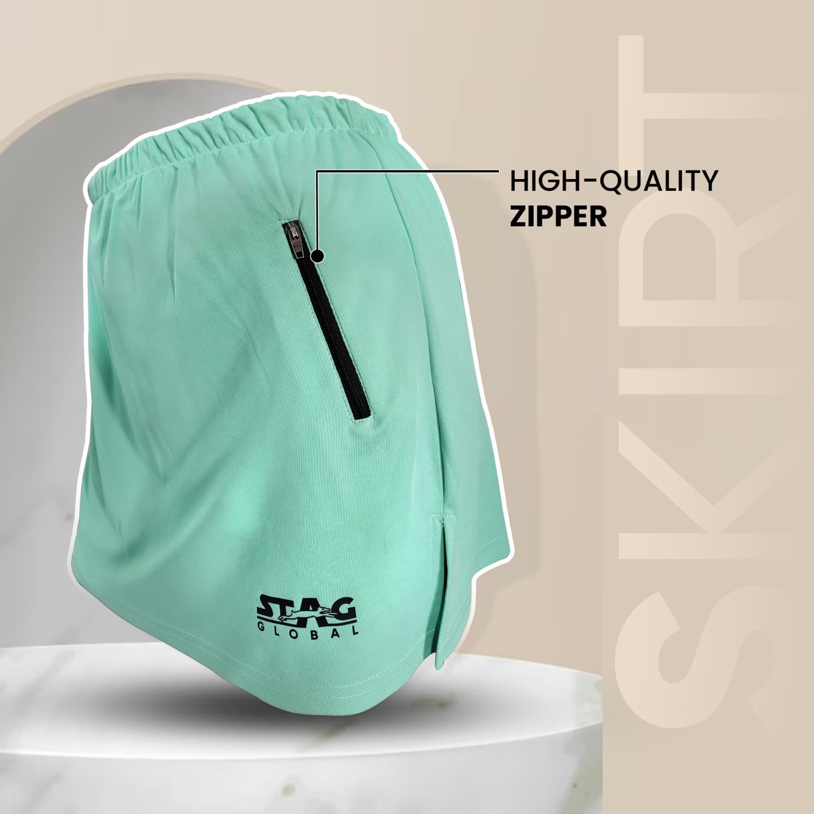 STAG GLOBAL Agile Model Women's Skirt | Rapid Dry A-Line Mini Training Skirt - Image 2