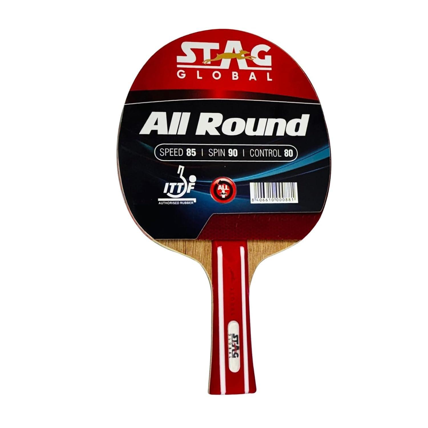 STAG GLOBAL All Round Table Tennis Racket – ITTF Approved Rubber | 174g Lightweight Paddle for Control & Spin - Image 1