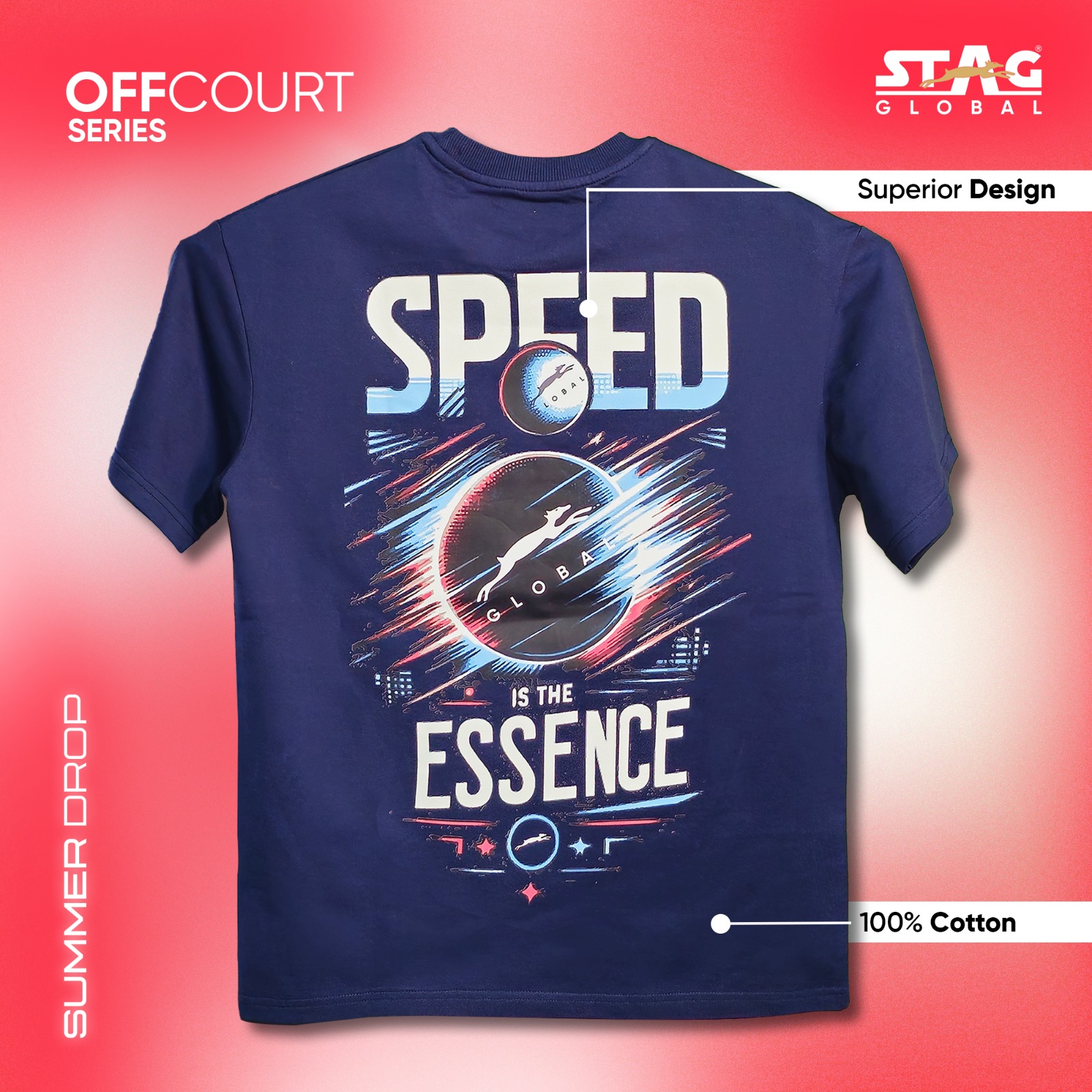 STAG GLOBAL | Limited Edition | Off Court Series | Summer Drop | Oversized T-Shirt | 100% Premium Cotton - Image 2