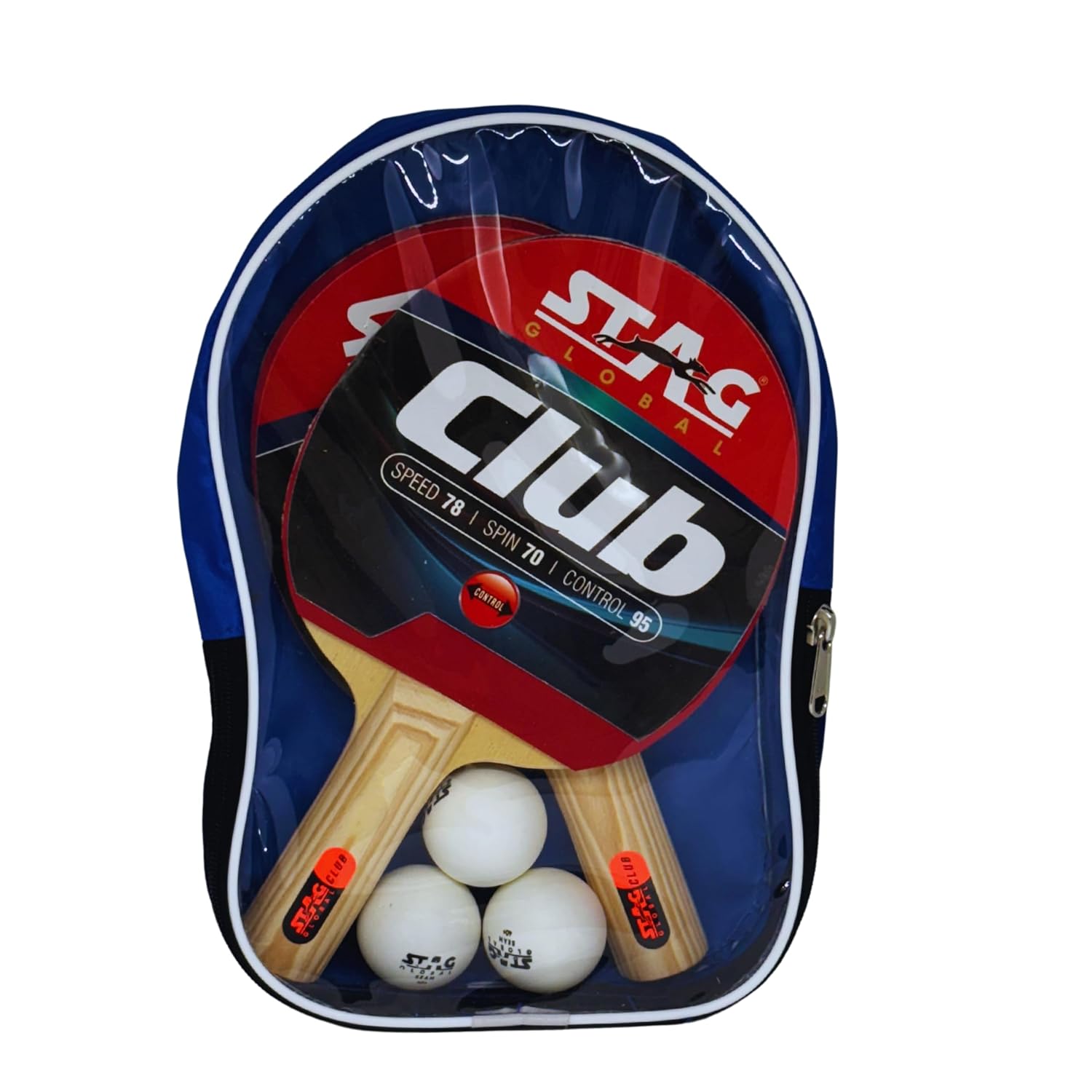 STAG GLOBAL Club Table Tennis Playset | 2 Racket, 3 Balls and 1 Cover | Portable And Lightweight - Image 2