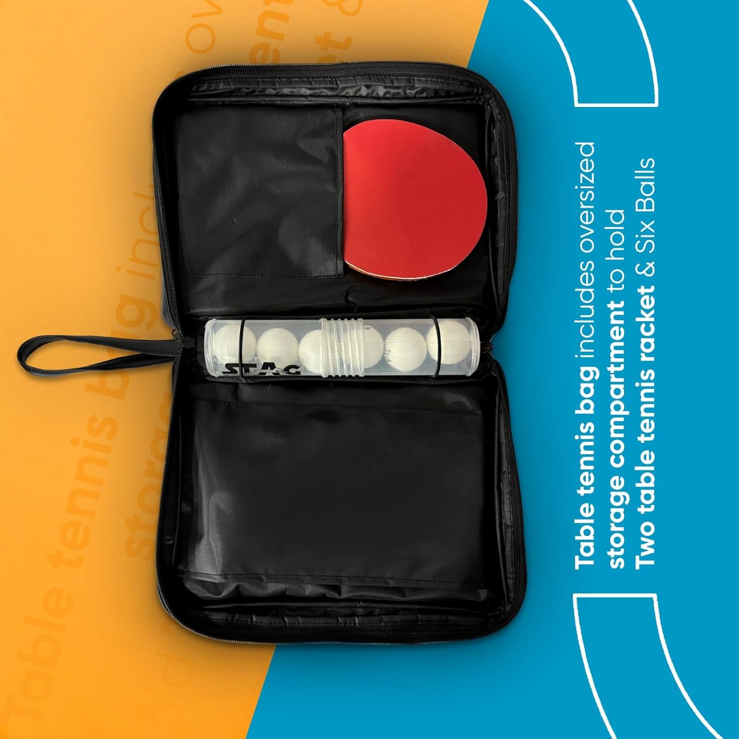 STAG GLOBAL (NEW LAUNCH) Table Tennis Table Vegan Leather Deluxe Racket Case | Durable | Stylish Premium | Note : Racket & Balls not included - Image 1