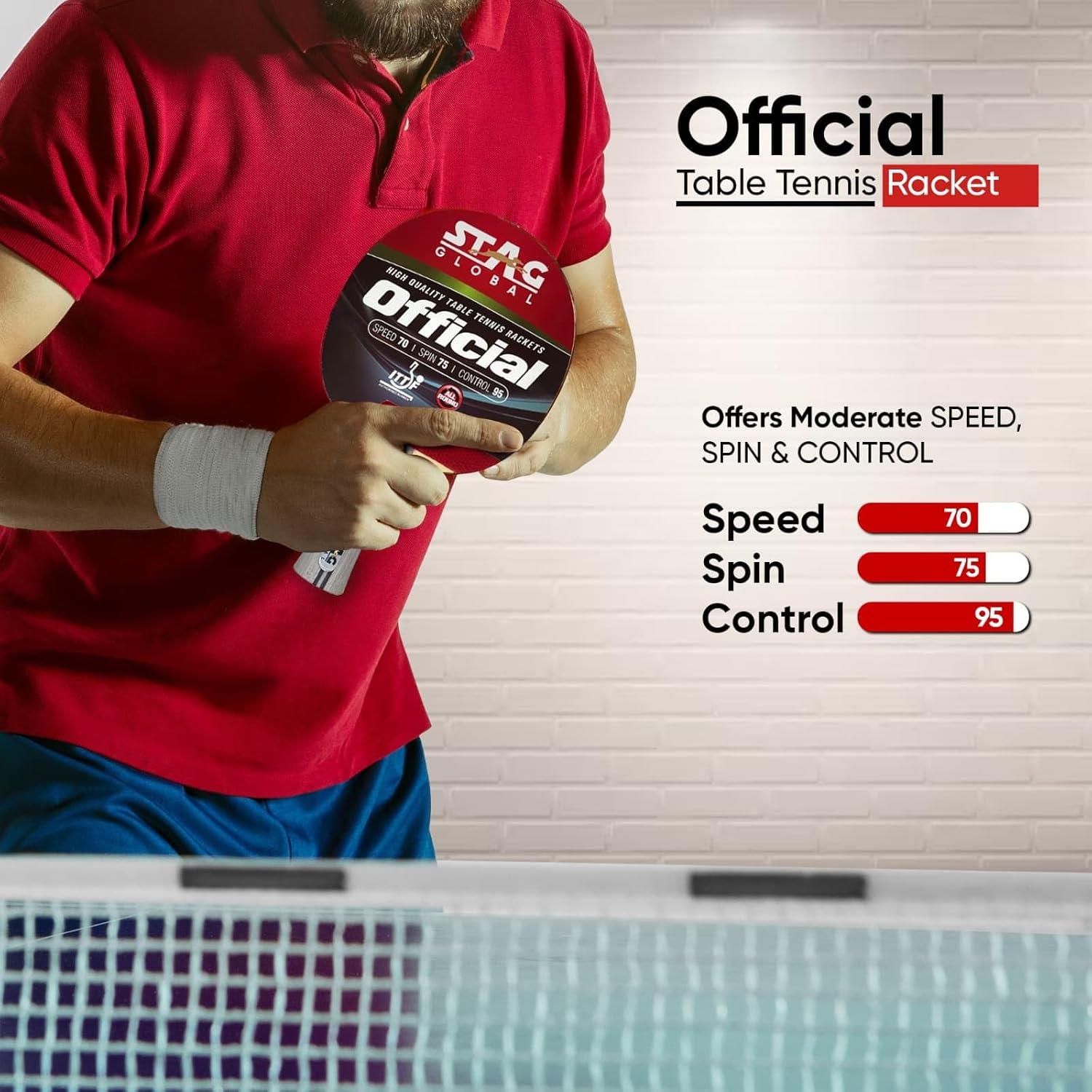 STAG GLOBAL Official Table Tennis Racket | ITTF Approved Rubber | Professional T.T Racket | Superior Control & Spin - Image 1