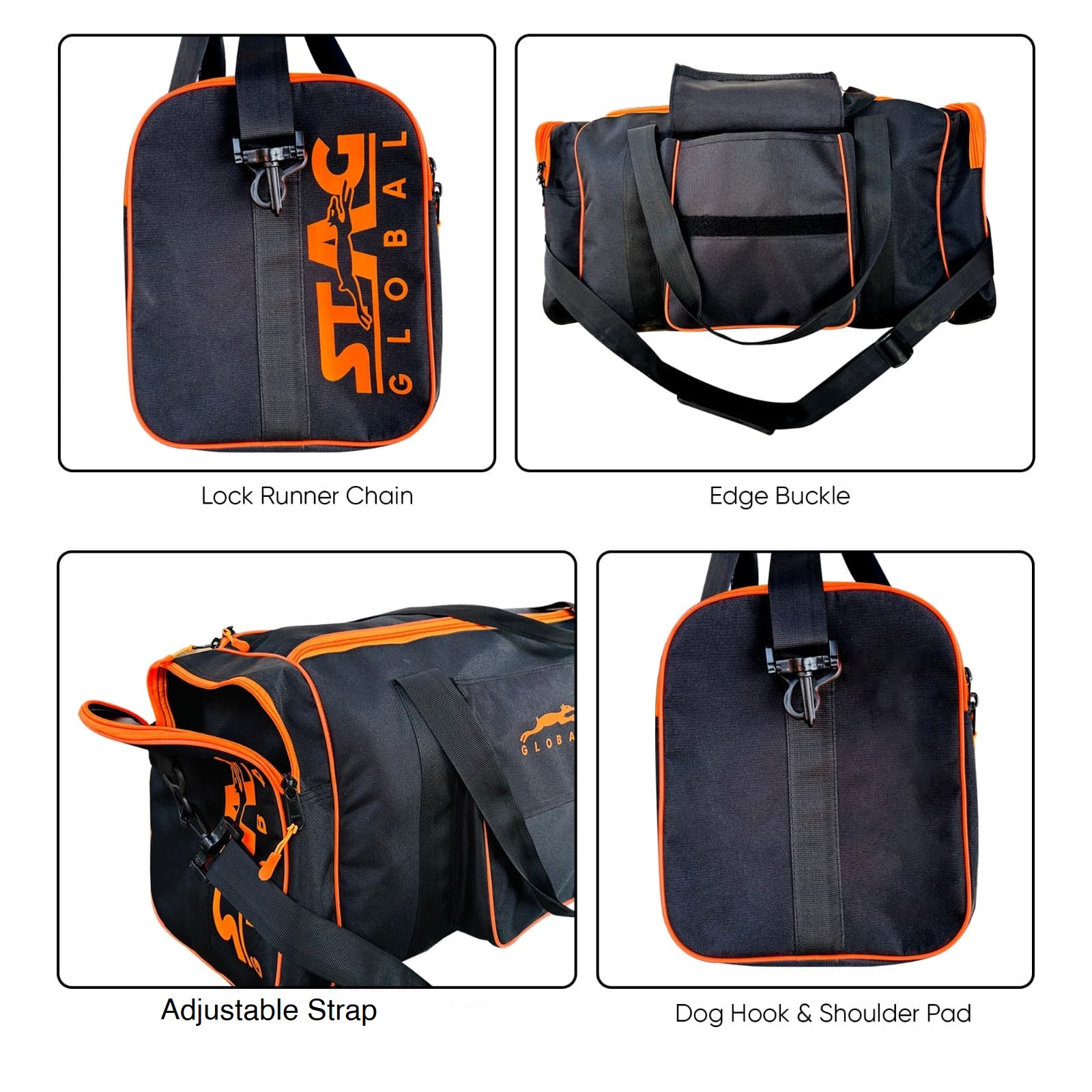 STAG GLOBAL Flex Large Sports Kit Bag | Lock Runner Chain | Travel Bag with Adjustable Strap - Image 2