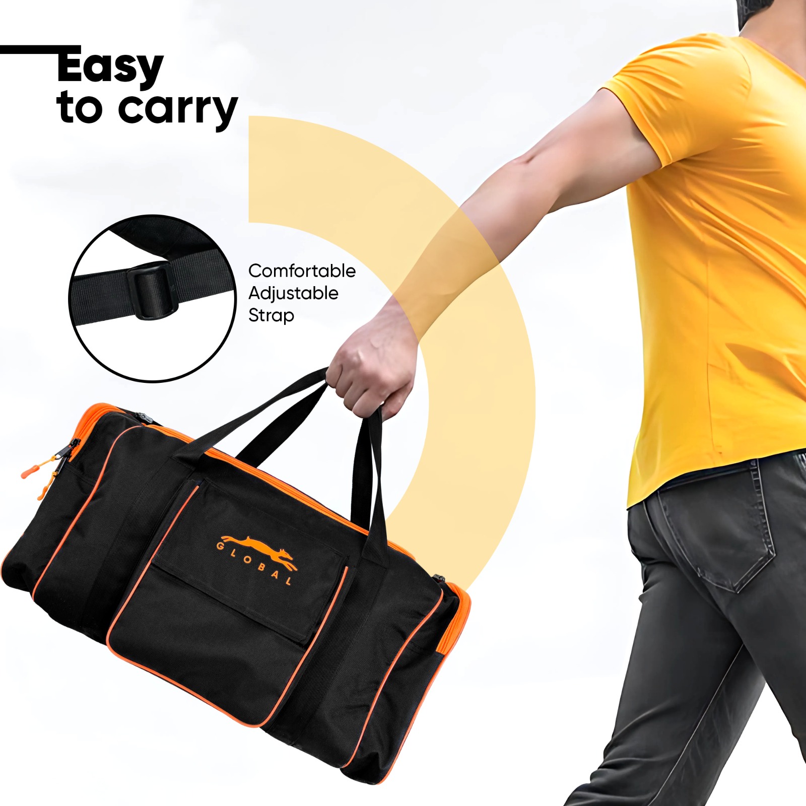 STAG GLOBAL Flex Large Sports Kit Bag | Lock Runner Chain | Travel Bag with Adjustable Strap - Image 1